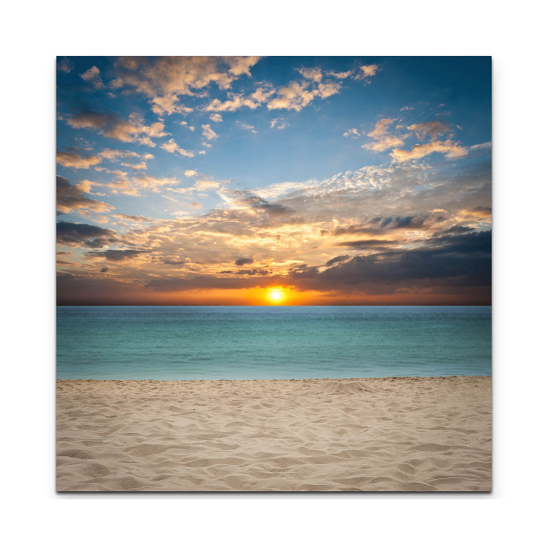 East Urban Home Sunset on a White Sandy Beach Photographic Print on